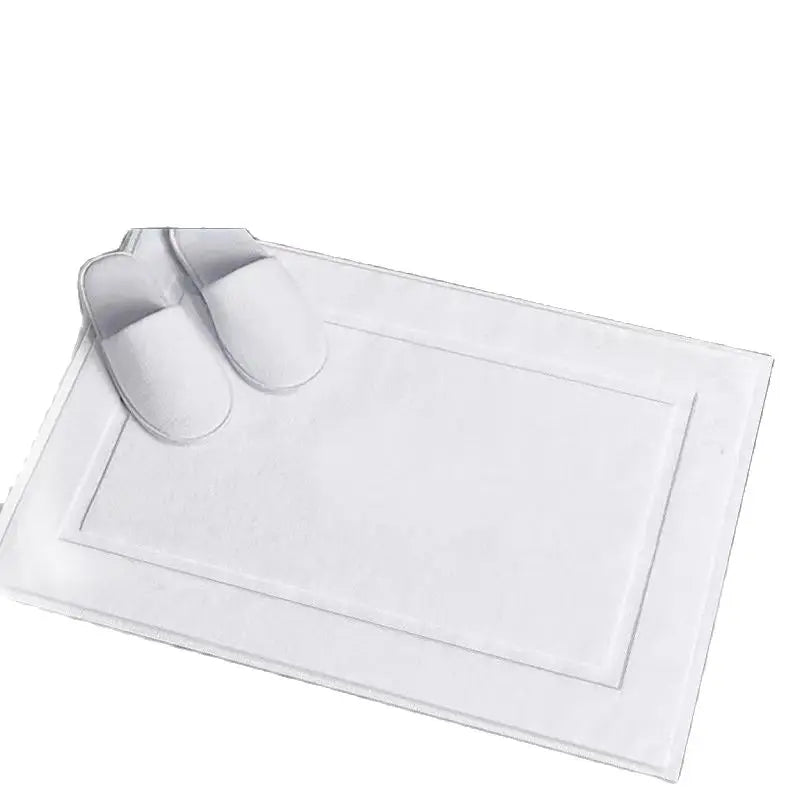 White Floor Towel Thicken Jacquard SPA Bathroom Mat Hotel Home Grey Bath Mats 100%Cotton Non-Slip Water Absorption Bathtub Towel Oasis Select
