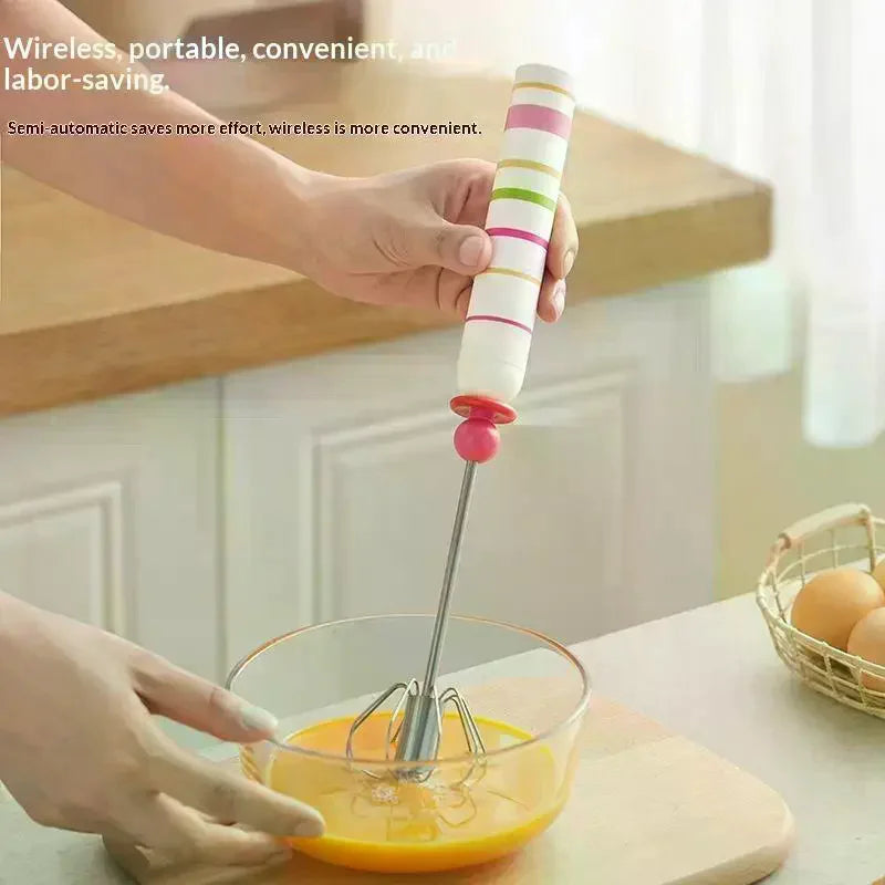 Household Manual Semi-automatic Egg Beater Stainless Steel Durable Cream Whisk for Bakery Pastry Cake Making Home Use Oasis Select