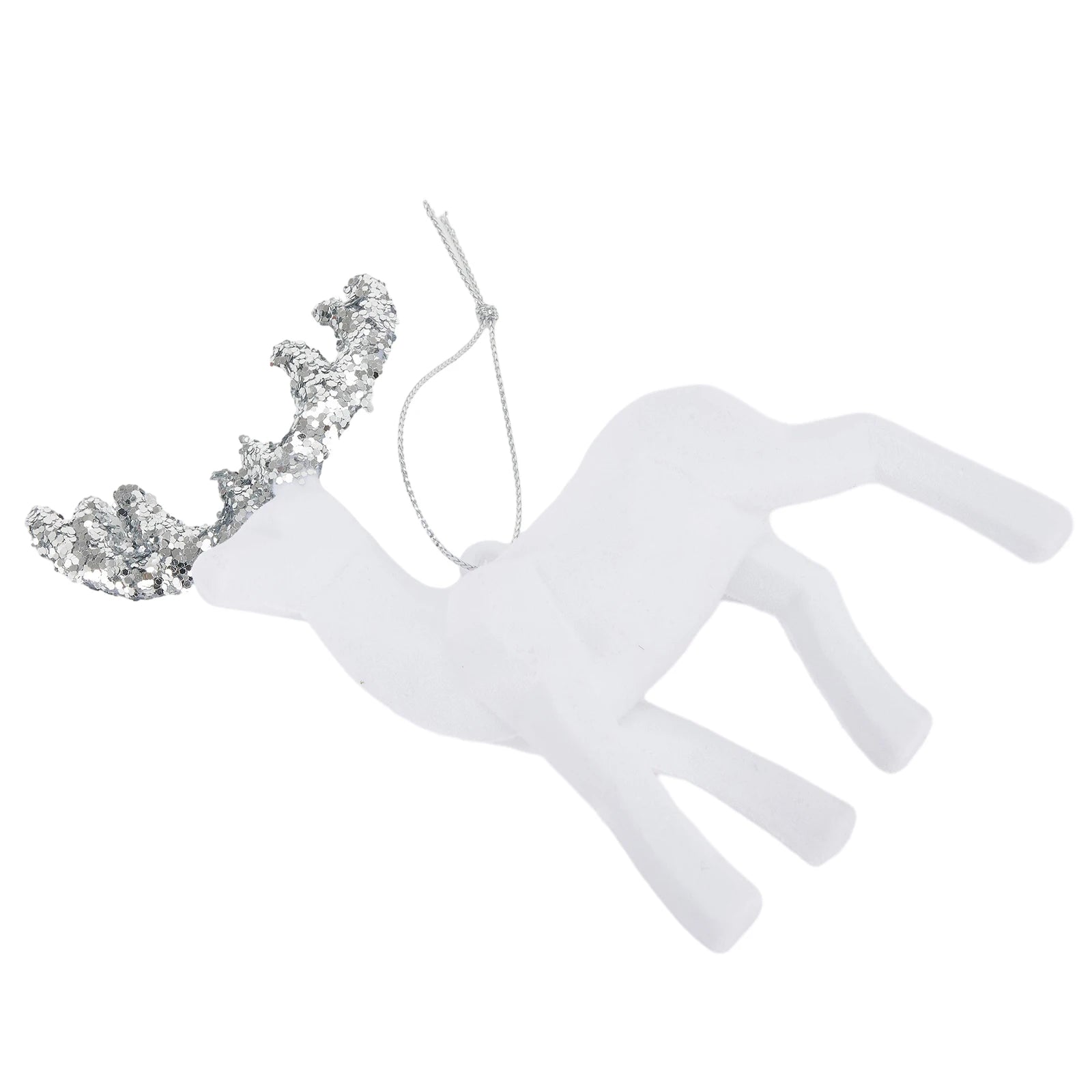 Simulation Reindeer Craft Ornaments Christmas Glittering Resin Deer Sculpture Xmas Elk Tree Decoration Party Craft Holiday Decor Oasis Select