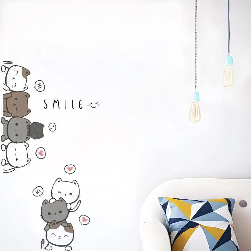 Cartoon Cat Wall Sticker PVC Decal – Kids Room & Home Décor