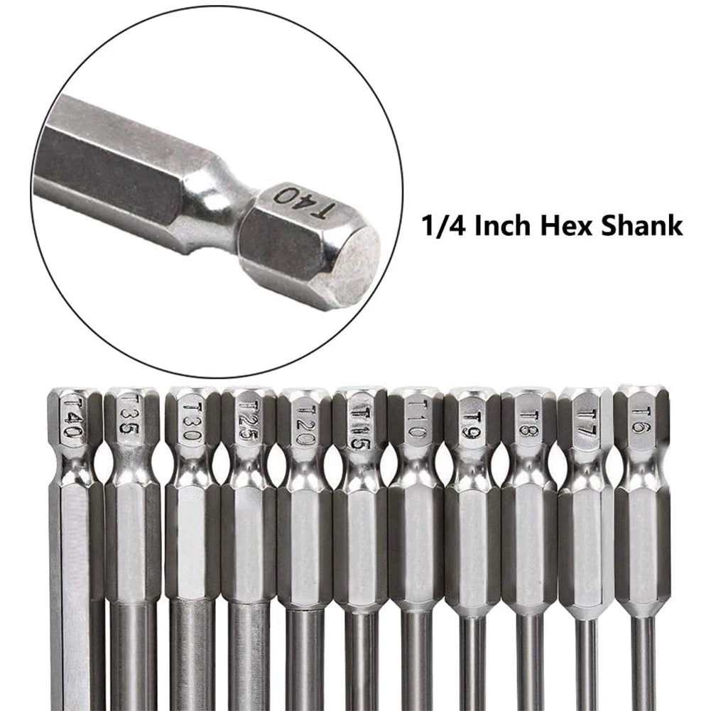 SLADE 11-Pc S2 Torx Bit Set T6–T40 Magnetic 75–100mm Torx Screwdriver Bit Set Oasis Select