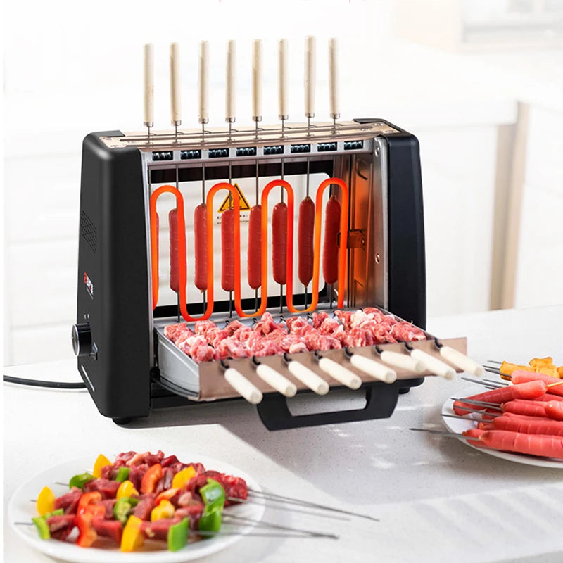 Smokeless Electric Rotary Skewer BBQ Grill 1200W – 16 Skewers