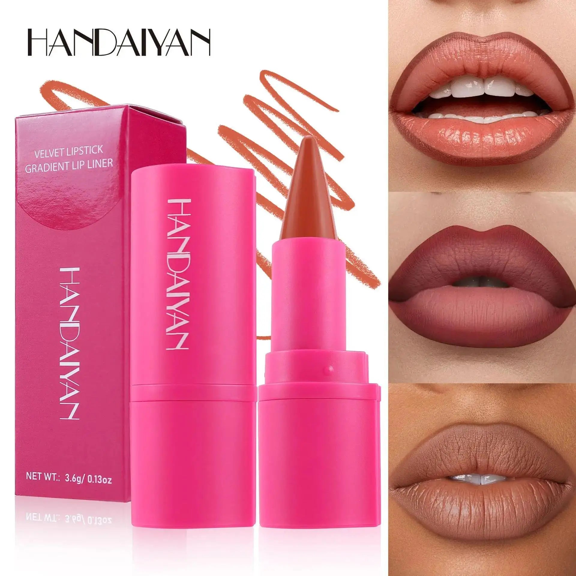 Handaiyan 2-in-1 Matte Lip Liner & Lipstick Pen | Waterproof Lip Liner Crayon Oasis Select