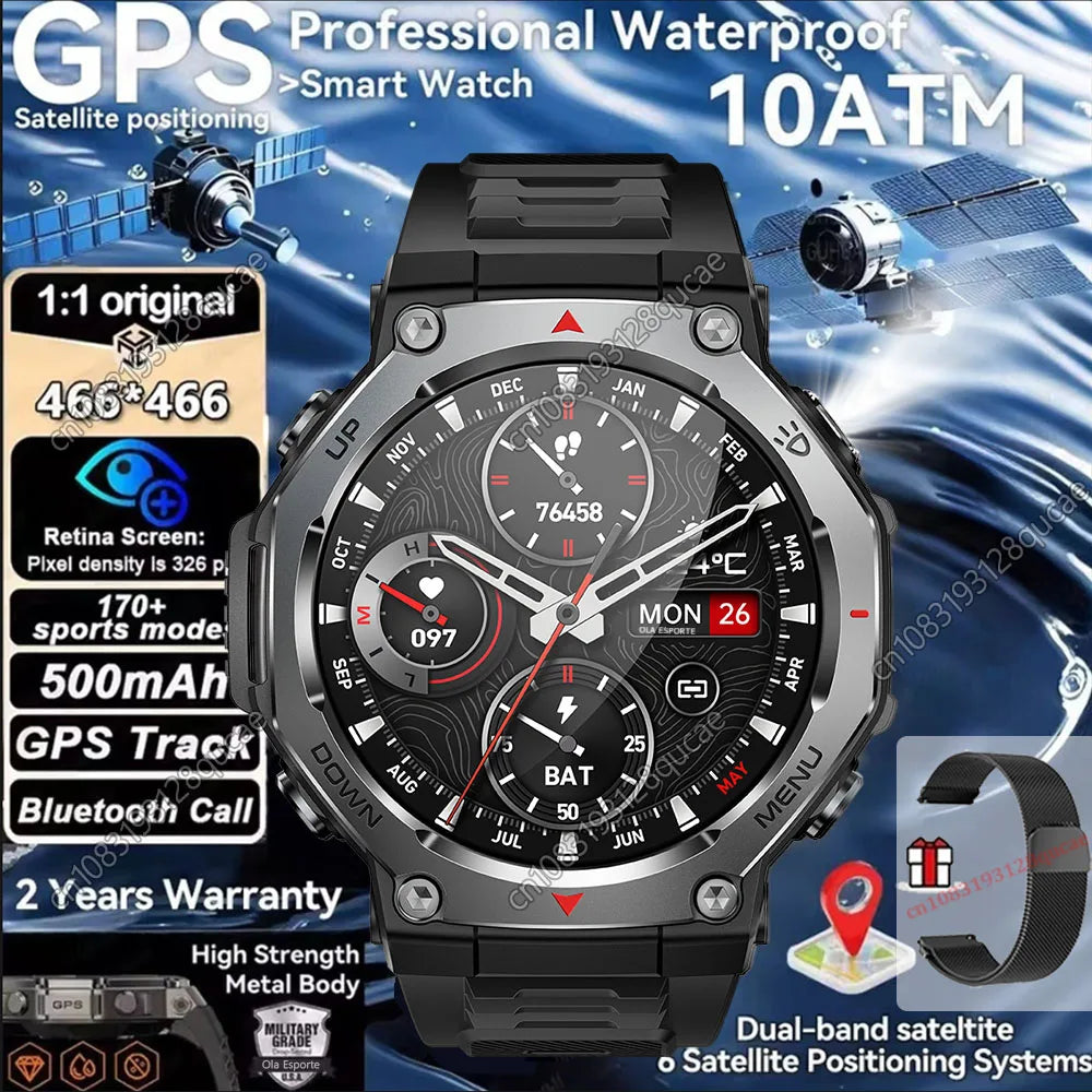 Ola Esporte Military GPS Smartwatch | AMOLED, 170 Sports, BT Call