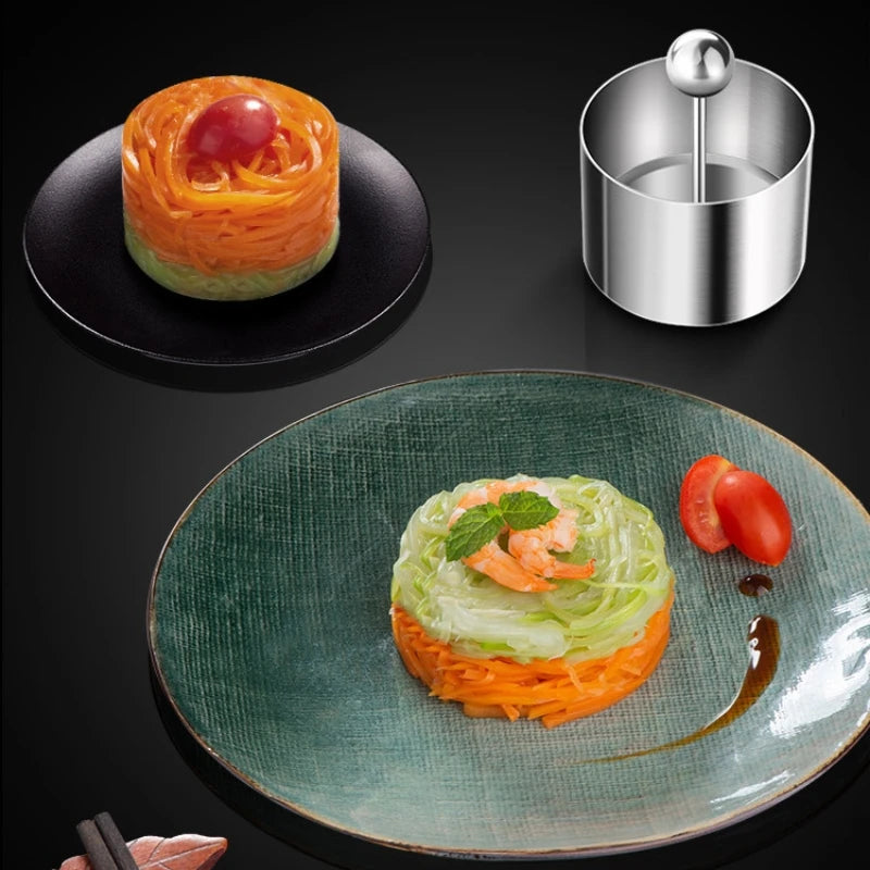 Round Mousse Mold Stainless Steel Ring with Lid Food Decoration Tools-Making Rustproof Pastry Rice Ball Sushi Cooking tools Oasis Select