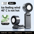 4 in 1 Clip On Handheld Fan 3000mAh Digital Display 5 Speed 180° Rotation Umbrella Waist Hanging Fan For Outdoor Camping Oasis Select C