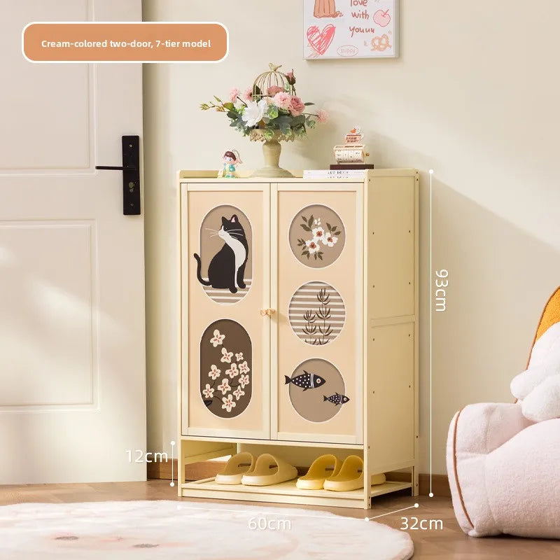 Shoe cabinet Home entrance Multi-layer entrance Large capacity storage Shoe rack Storage cabinet Oasis Select Double door 7