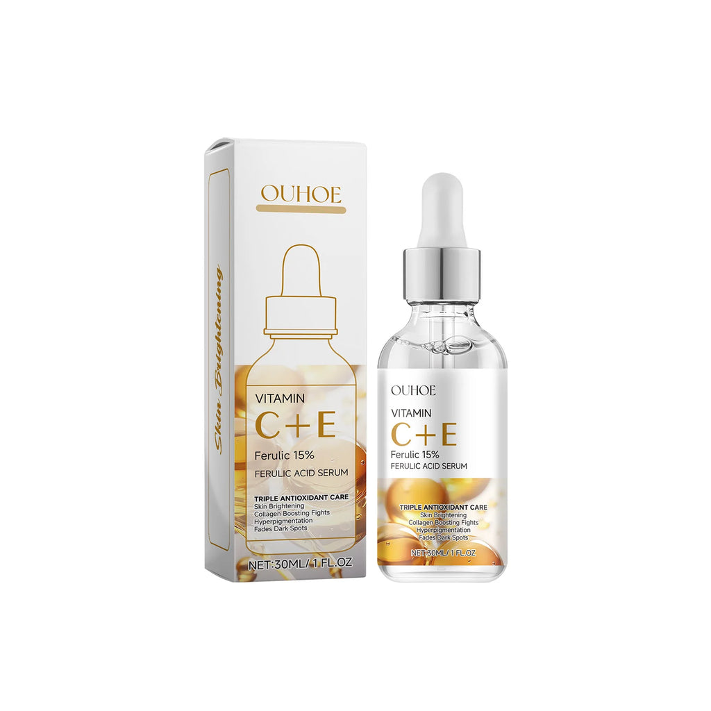 Serum Fade Fine Lines Firming Moisturizing Brightening Shrink Pores Vitamin C E Facial Essence Nourishing Skin Care Oasis Select 30ml boxed