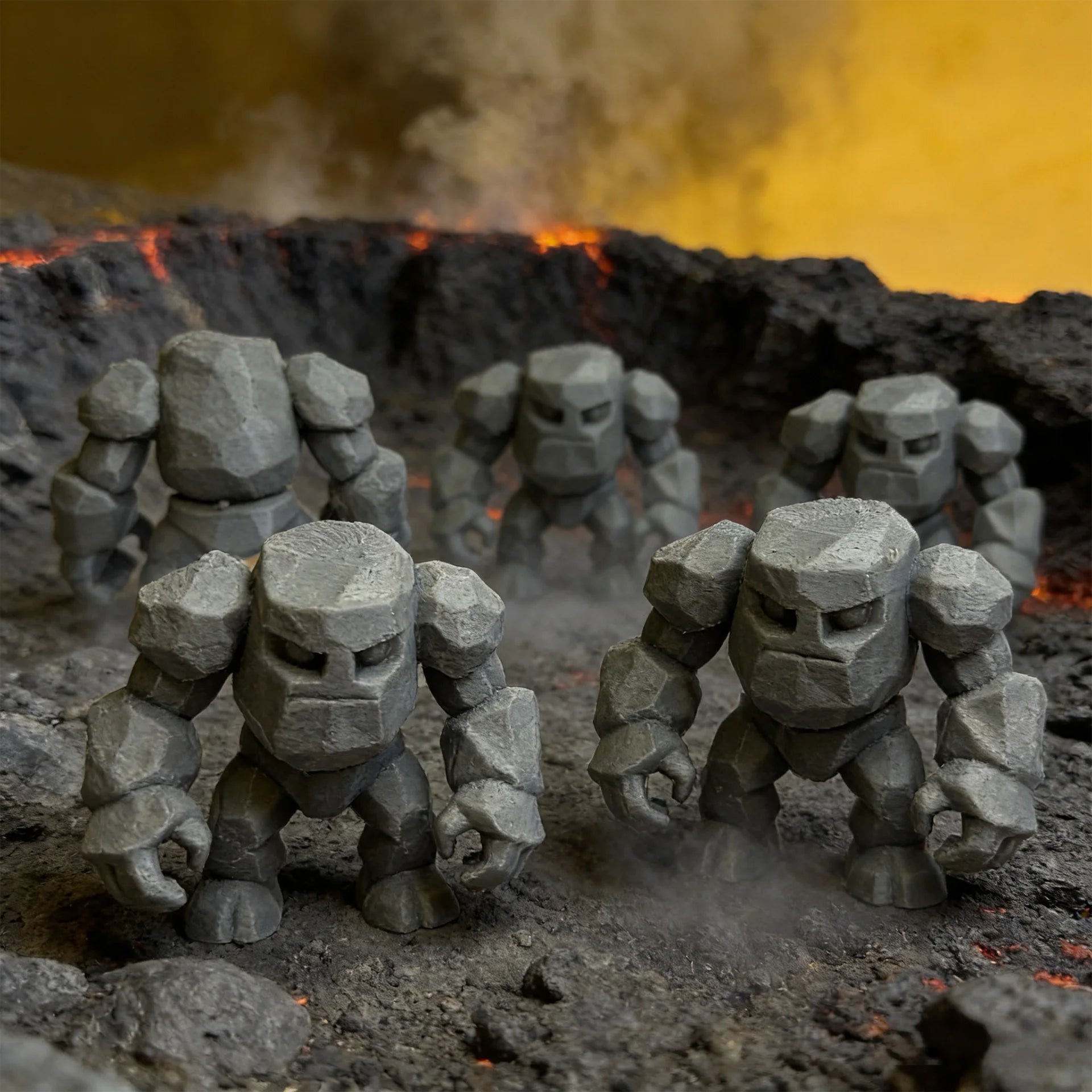 3D Printed Huge Rock Monster Statue Gothic Stone Creature Figurine Art Craft Ornament Decor for Desktop Home Bookshelf Display Oasis Select