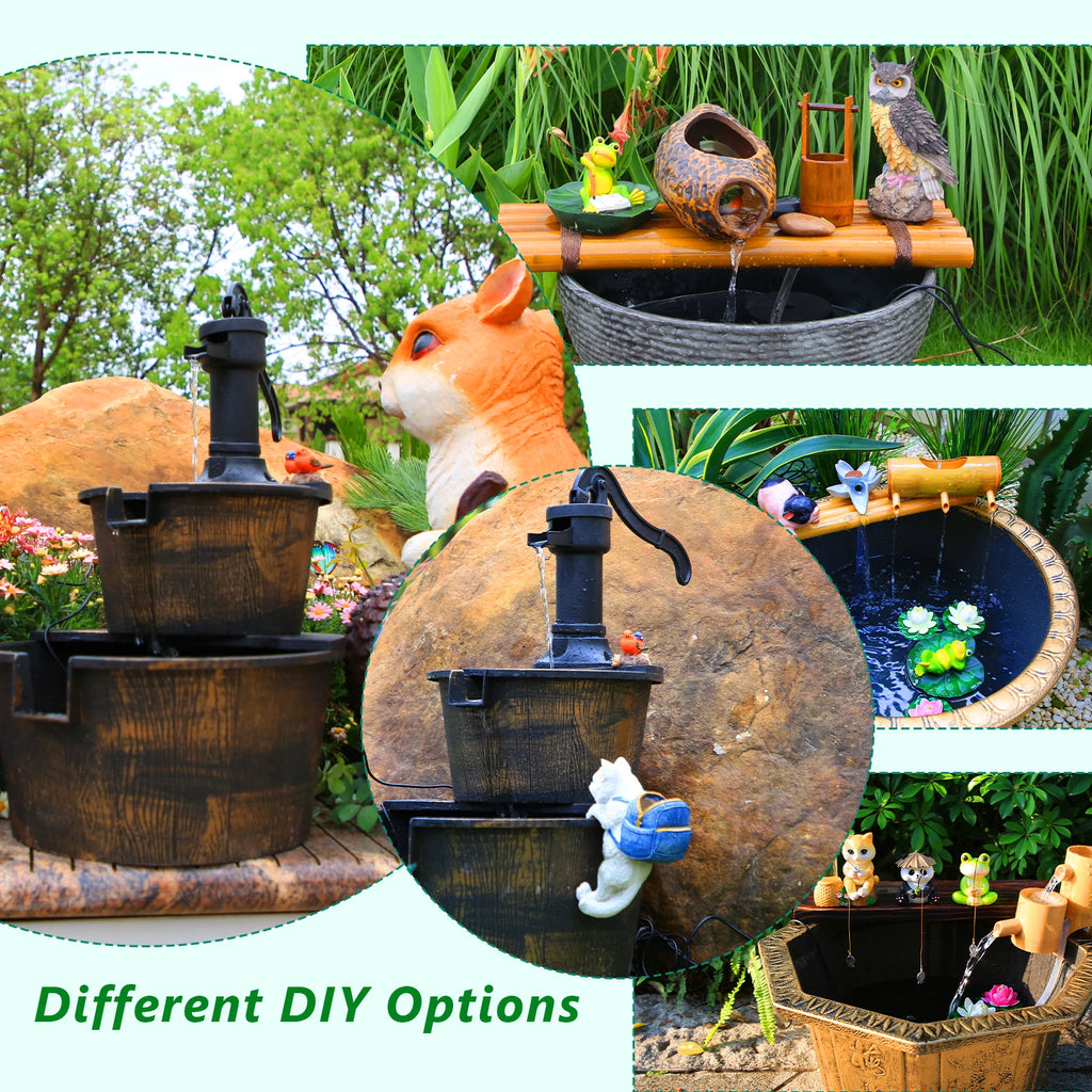 2025 New Three-Layer Solar Fountain, Transparent Color/Green Bird Bath Fountain Pump, Suitable for Garden, Courtyard, Pond and B Oasis Select