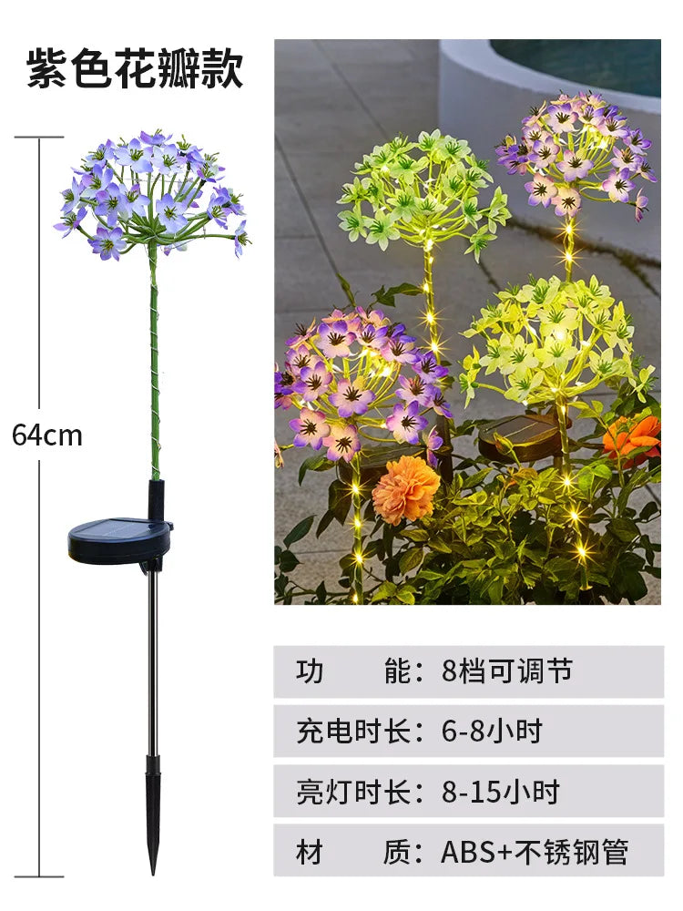 LED Solar Waterproof Lotus Lamp, Ground Insert Lamp, Outdoor Garden Lawn Lamp Solar Garden Light Oasis Select purple 5W