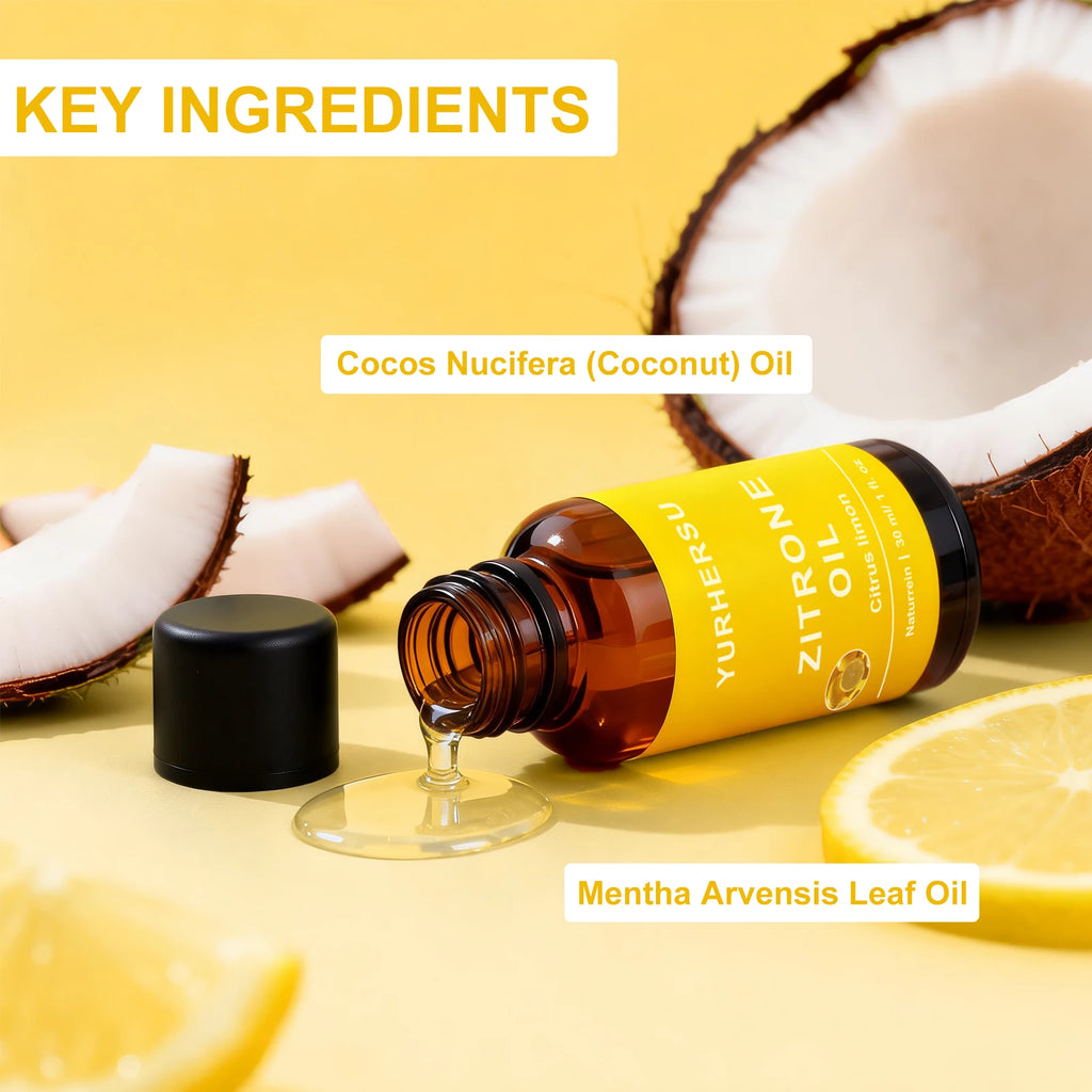 YURHERSU Pure Lemon Essential Oil 30ml – Brightening Skin Care Pure Essential Oil Oasis Select