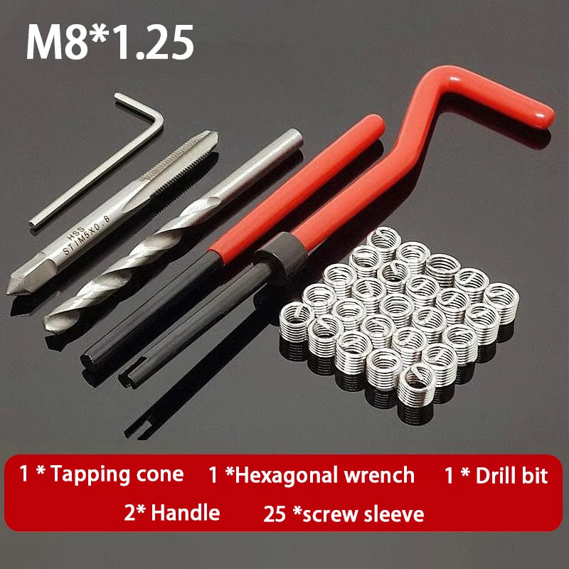 30Pcs Metric Thread Repair Insert Kit M5 M6 M8 Car Pro Coil Tool M8*0.8Thread Repair Insert Kit Oasis Select M8