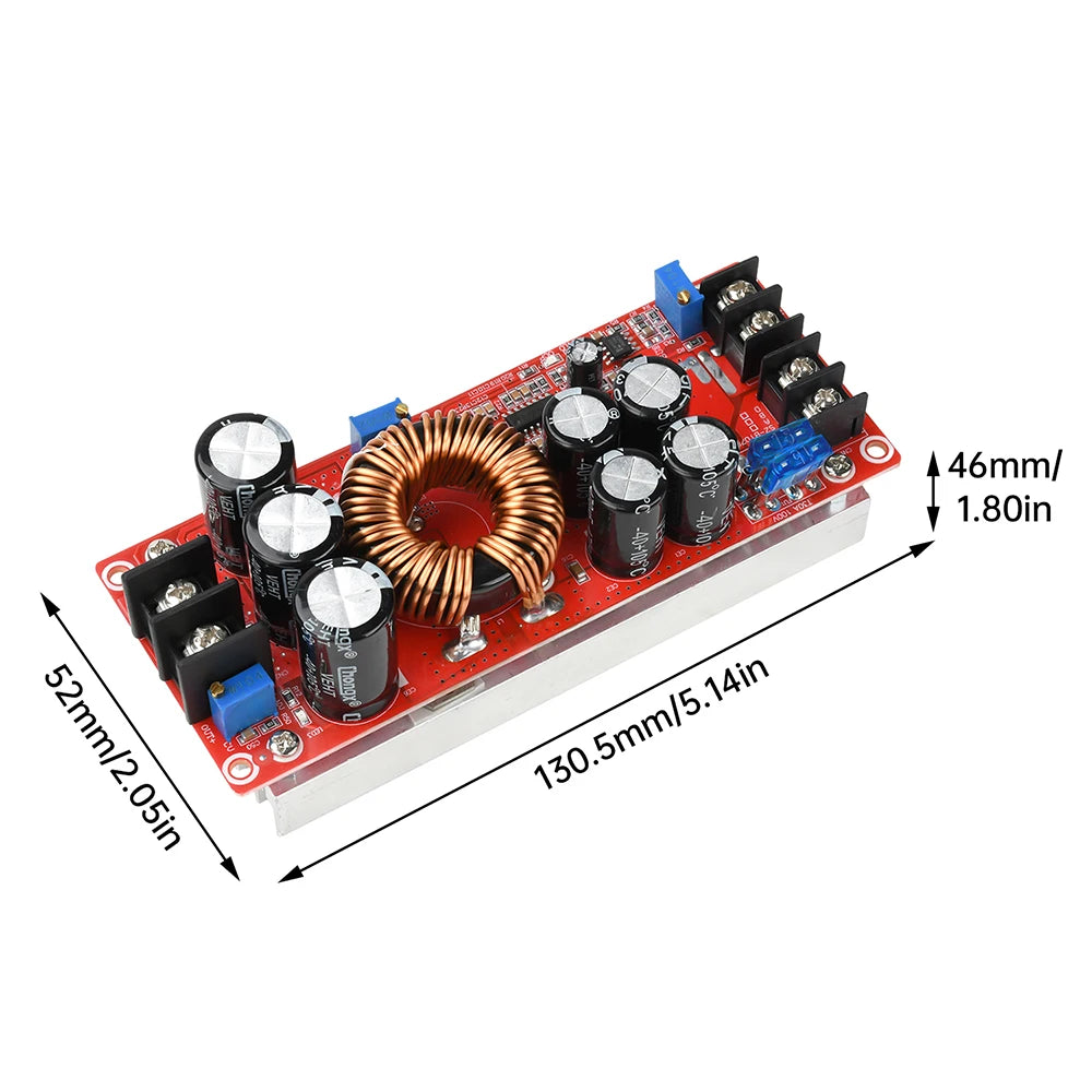 1200W 20A DC-DC Boost Converter Step Up Power Supply Module 8-60V To 12-80V Adjustable Voltage Charger Oasis Select