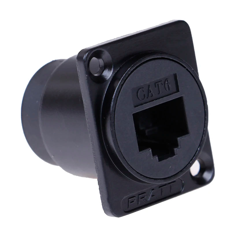 D-Type RJ45 Female Socket Cat6 Panel Mount Ethernet Adapter