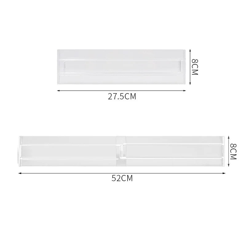 1Pcs Transparent Drawer Dividers Adjustable Expandable Drawer Dividers for Clothes Utensils Cosmetics Office Storage Oasis Select