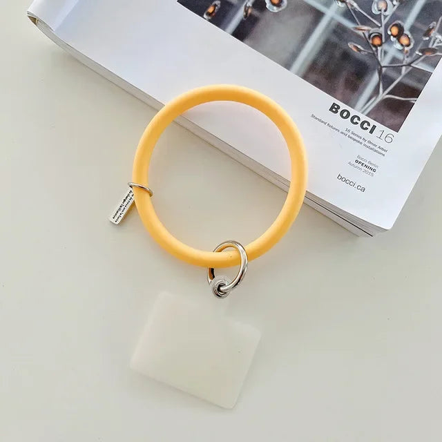 1/2pc Universal Hanging Ring fore Mobile Phone Soft Silicone Lanyard Strap Anti-Lost Bracelet for iPhone Xiaomi Samsung Keychain Oasis Select yellow