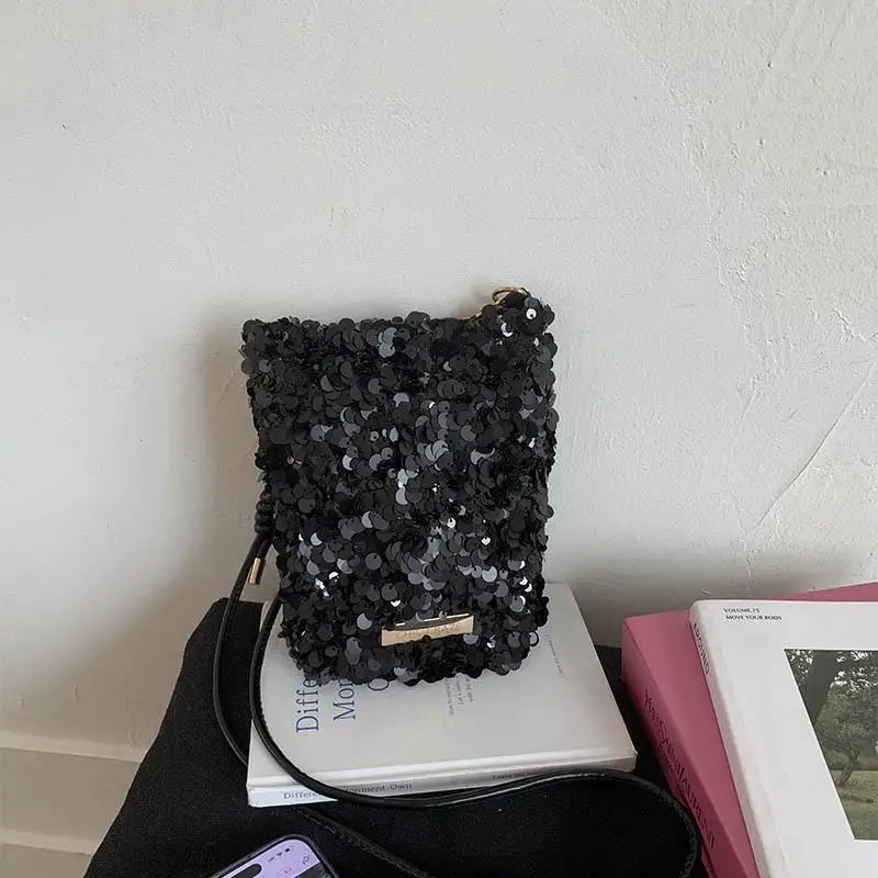 Sequin Mini Crossbody Bag – Shiny Shoulder Phone Bag