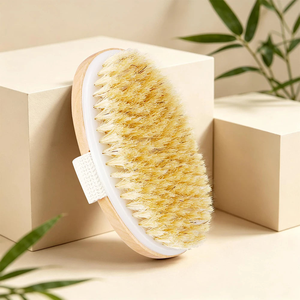 Boar Bristle Beard & Body Brush – Wooden Handle Men's Grooming Beard Grooming Brush Oasis Select