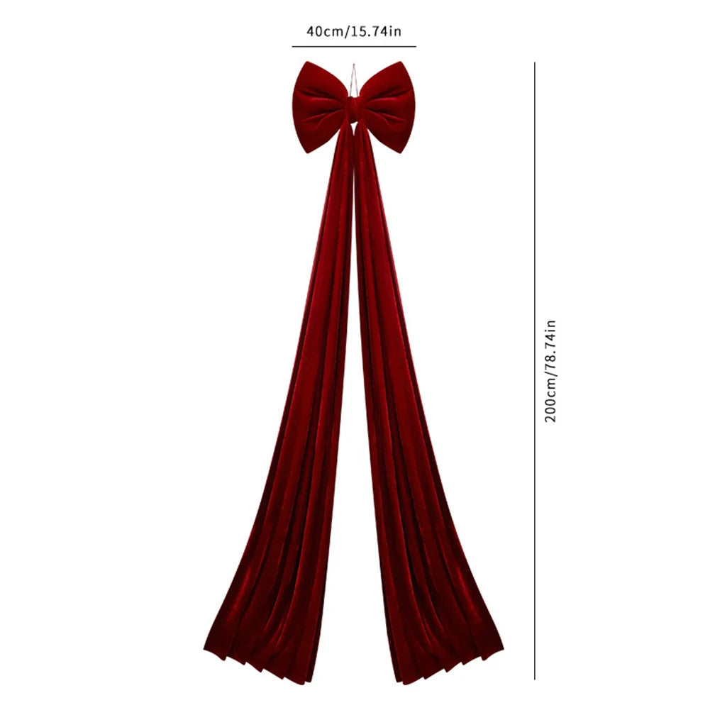 Extra Large Velvet Christmas Tree Topper Bow | Red Oversized