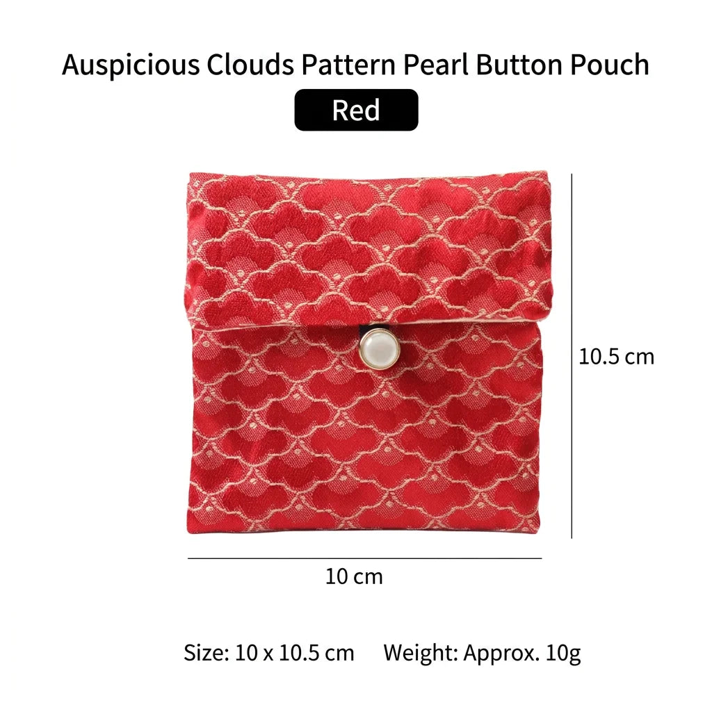Vintage satin jewelry, stationery, storage bags, double-layer jewelry necklaces, bracelets, button packaging Oasis Select Red