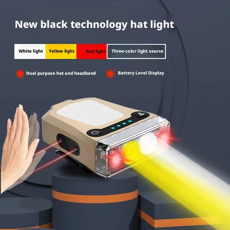 SHINEKNOT LED Rechargeable Headlamp – Multi-Color Clip Cap Light