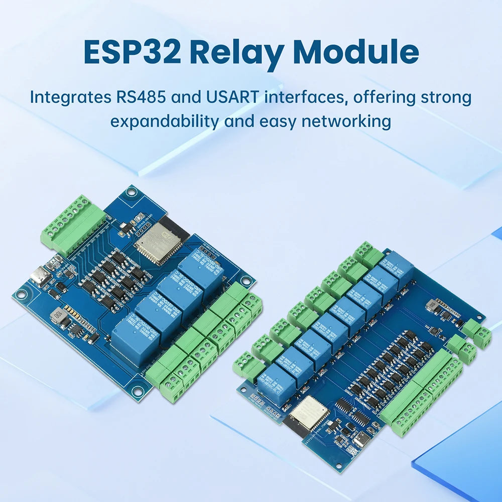 ESP32 RS485 Modbus Wifi Bluetooth Relay Optocoupler Isolation Module Tyep C 4/8 Channel Relay Module DC 9-24V Oasis Select