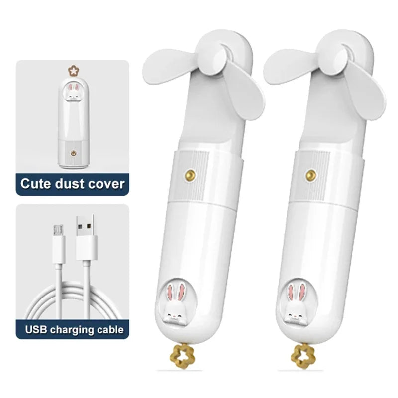 Mini Rechargeable Handheld Fan – 2000mAh USB, 5-Speed Portable