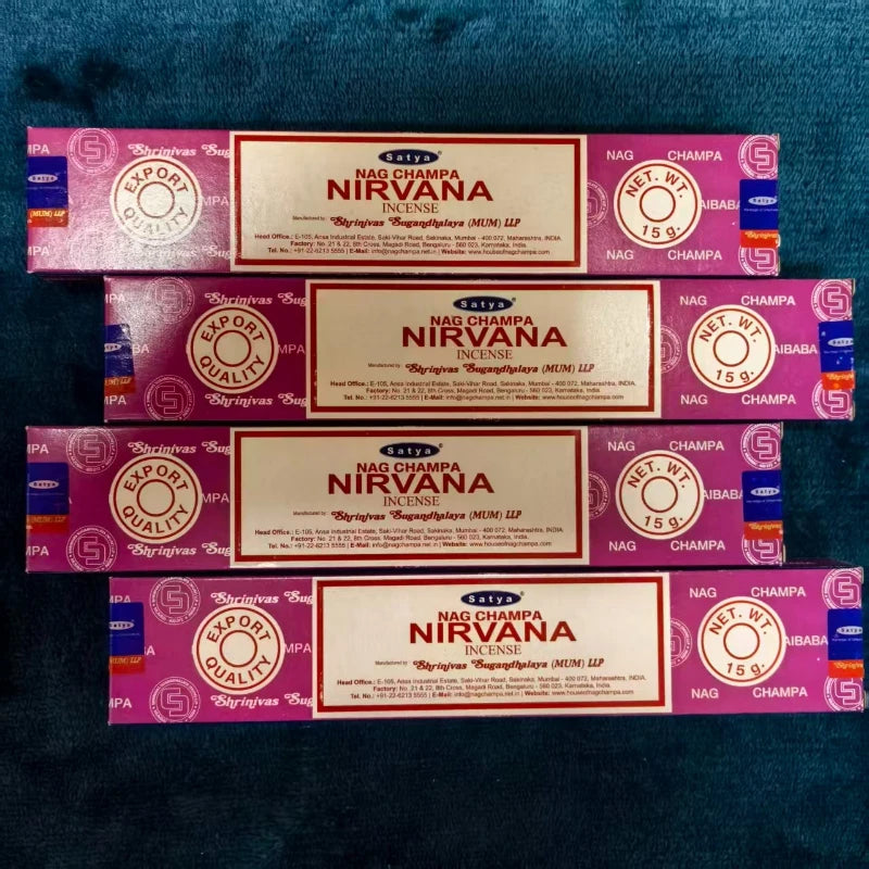 Satya Sai Baba Incense Sticks Hand-Rolled 15g*4boxes , Multiple Scents: Sandalwood, Dragon's Blood, Super Hit, NAGCHAMPA,etc. Oasis Select NIRVANA