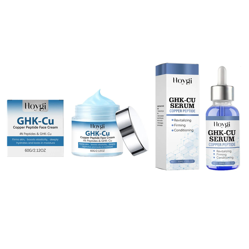 Copper Peptide Face Cream & Serum Set Firming Hydrating Skincare Smoothing Tightening Facial Skin Softens Skin Textur Oasis Select 1 Set