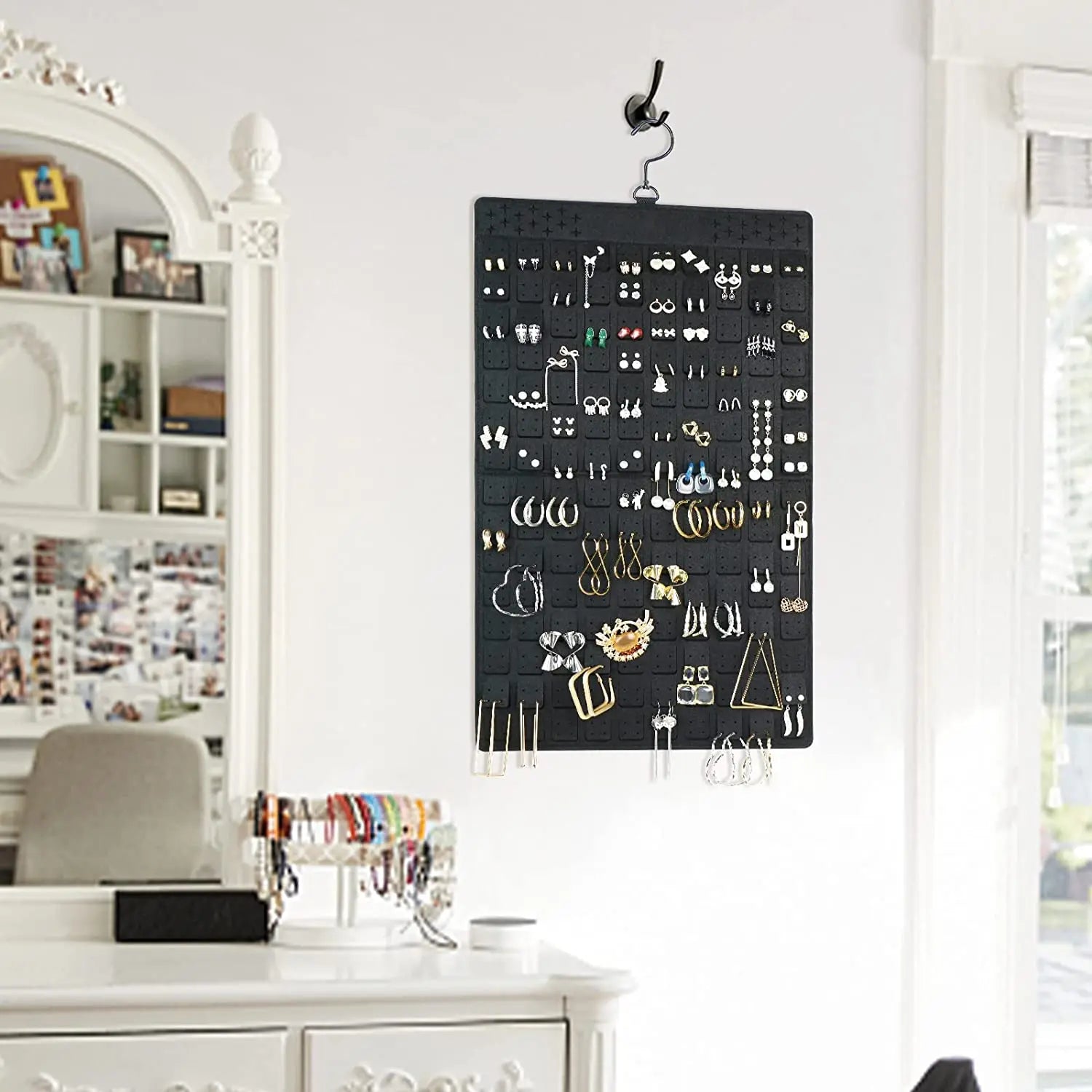 Jewelry Holder Organizer, Hanging Jewelry Organizer Dual-Sided Earring Organizer Display for 300 Pairs of Earrings and Necklace Oasis Select