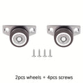 2/4pcs side mounted casters, 1.25 inch small wheels for furniture, drawers, trays, DIY projects, non-rotating, with two screws Oasis Select 2pcs