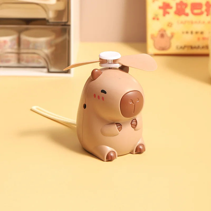 1-10PCS Cute Capybara Wrist Fan Portable Handheld Fan USB Rechargeable Silent Wearable Watch Style Cooling Gadget for Summer Oasis Select Style A-1PC