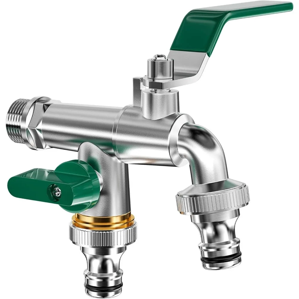 Garden Hose Brass Tap Faucet Adapter 1/2'' IBC Water Tank Connector 2-Way 1-Way Irrigation Joint Replacement Fitting Ball Valve Oasis Select