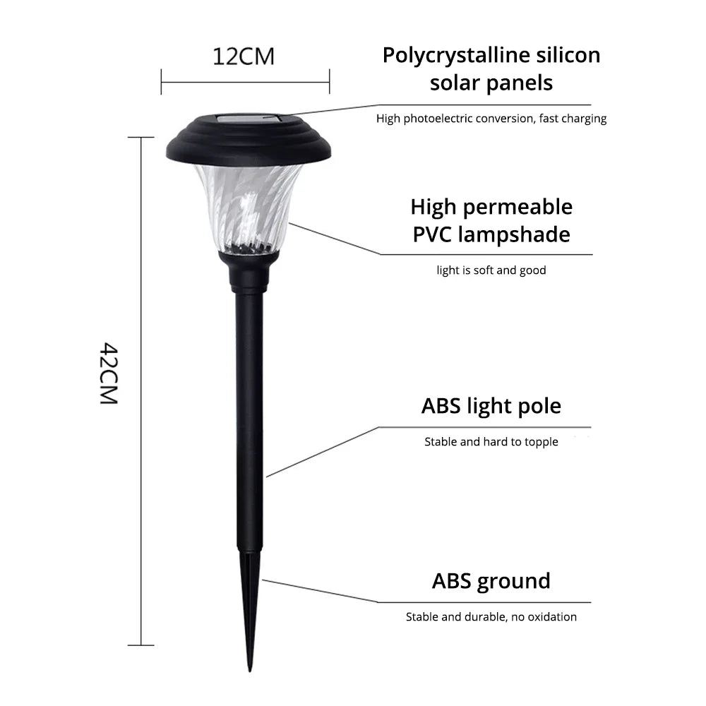 HVIERO Solar LED Garden Stake Lamp | IP65 Waterproof Outdoor Light