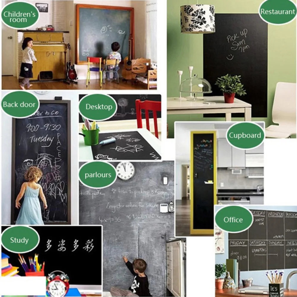 Blackboard Stickers Chalk Board Erasable PVC Adhesive Blackboard With Chalk Wall Sticker Chalk Board Draw Stickers 45x200CM Oasis Select