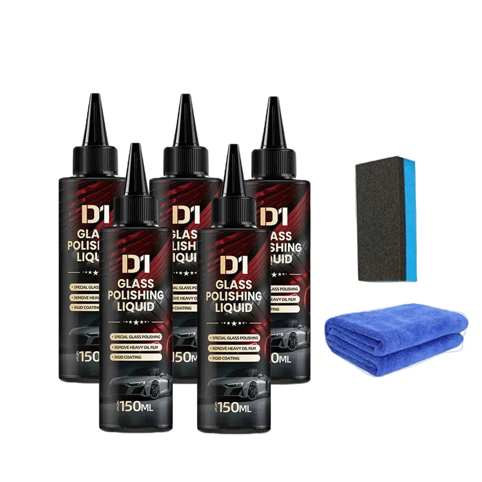 Glass Polishing Paste High Gloss Oil Film Remover for Auto Windshield Home Windows Safe Formula Long Lasting Shine Cleaner Oasis Select 5 sets