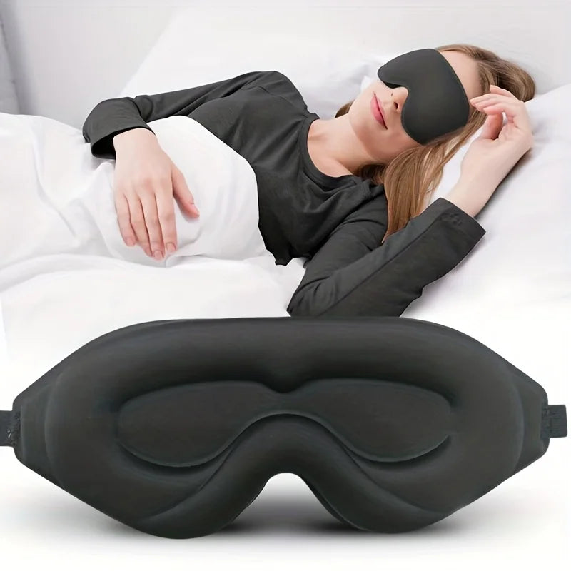 Sleep Mask, 3D Deep Contour Eye Mask with Adjustable Straps To Fit Different Head Shapes, Universal Eye Mask for Men and Women Oasis Select black