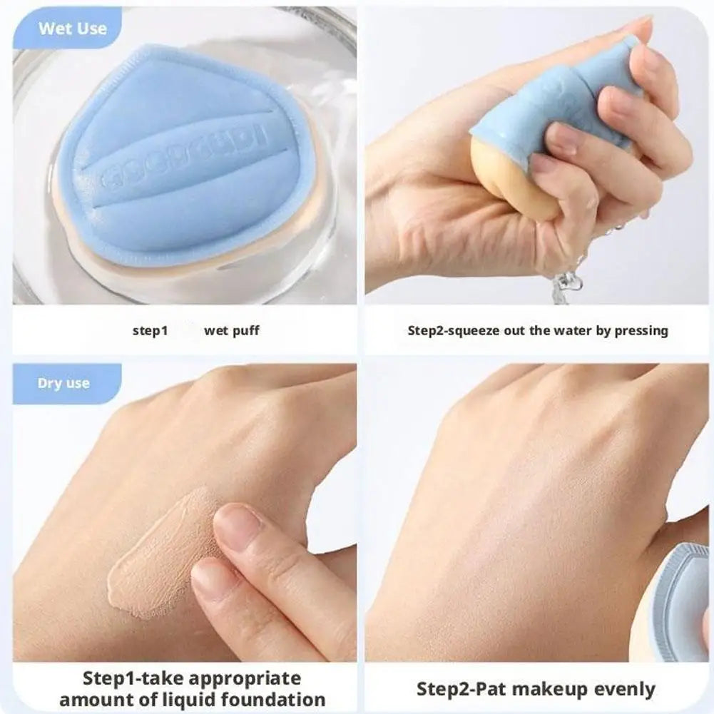 Air Cushion Cosmetic Puff Makeup Cotton Candy Sponge Soft Leather Clip Wet Dry Use Makeup Tool Oasis Select
