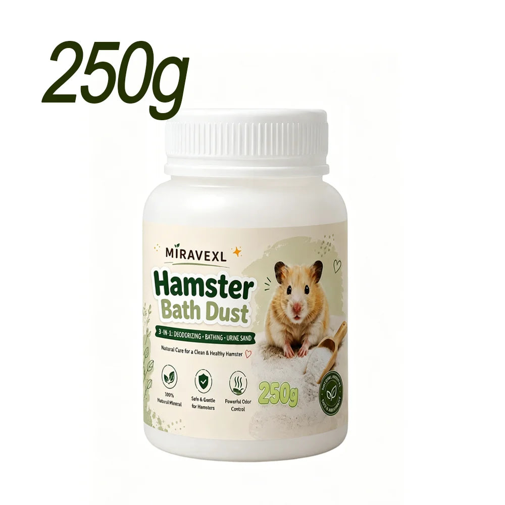 Hamster Bath Dust Sand Deodorizing Urine Sand for Chinchilla Gerbil Small Pet ToiletOdor Control Bedding Soft Safe Natural Oasis Select 250g