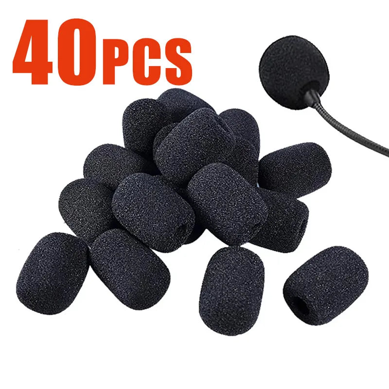 5-40PCS Microphone Windscreen Sponge Cover Headset Mic Foam Cover Protective Cap for Gooseneck Meeting Mic Oasis Select 40pcs