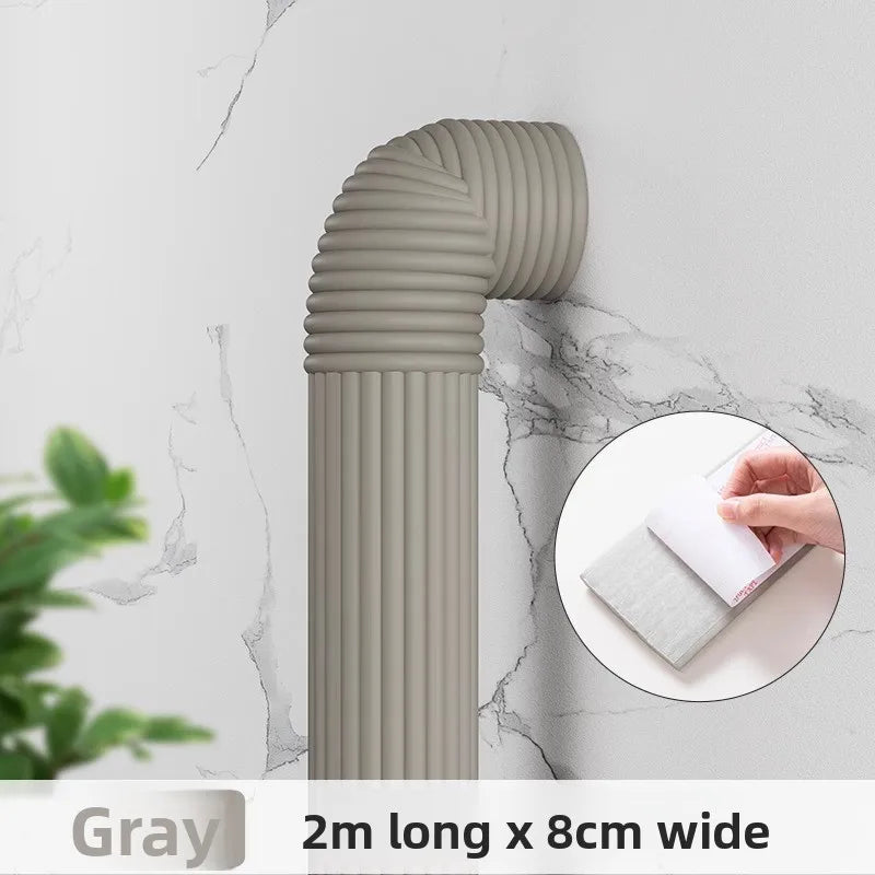 1-5pcs 2M Decorative Pipe Sleeve for Fire Sprinkler Sewage AC Heating Tubes Indoor Hide Ugly Utility Lines Creative Home Decor Oasis Select Grey 1PC