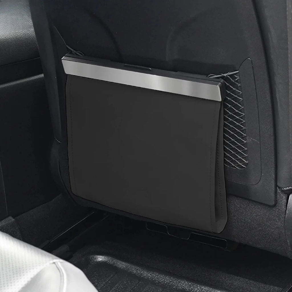 LED Car Garbage Bag Waterproof Magnetic Adsorption Trash Can Back Seat Hanging PU Leather Storage Box Pocket Leak-proof Oasis Select