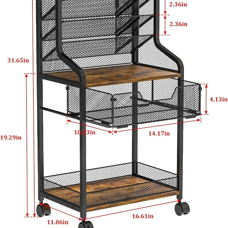 Multi-functional Household Goods Cart Rack Pull-out Mobile Crafts Rack Paint Brush Painting Tool Multi-layer Storage Rack Oasis Select