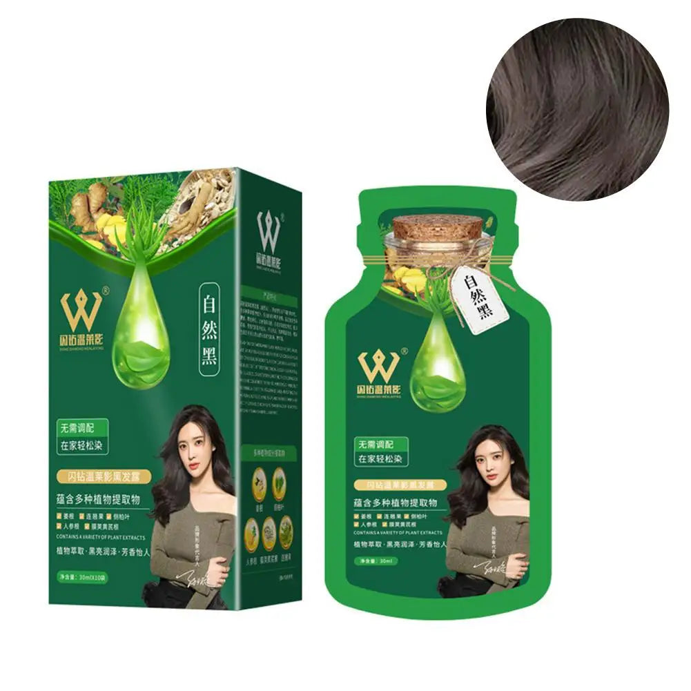 Botanical Bubble Hair Dye Shampoo – Natural Black, 10×30ml Hair Dye Shampoo Oasis Select Black tea