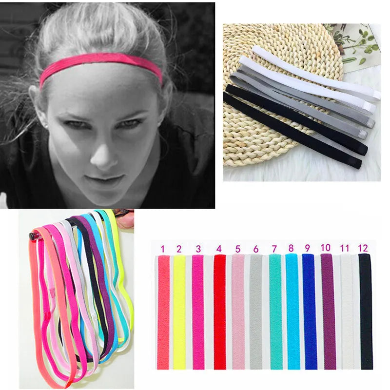 5pcs Elastic sweat hairband Yoga Running Fitness Headband Thin Sports Ladies Men Hairband Anti-skid Hair Decoration Oasis Select