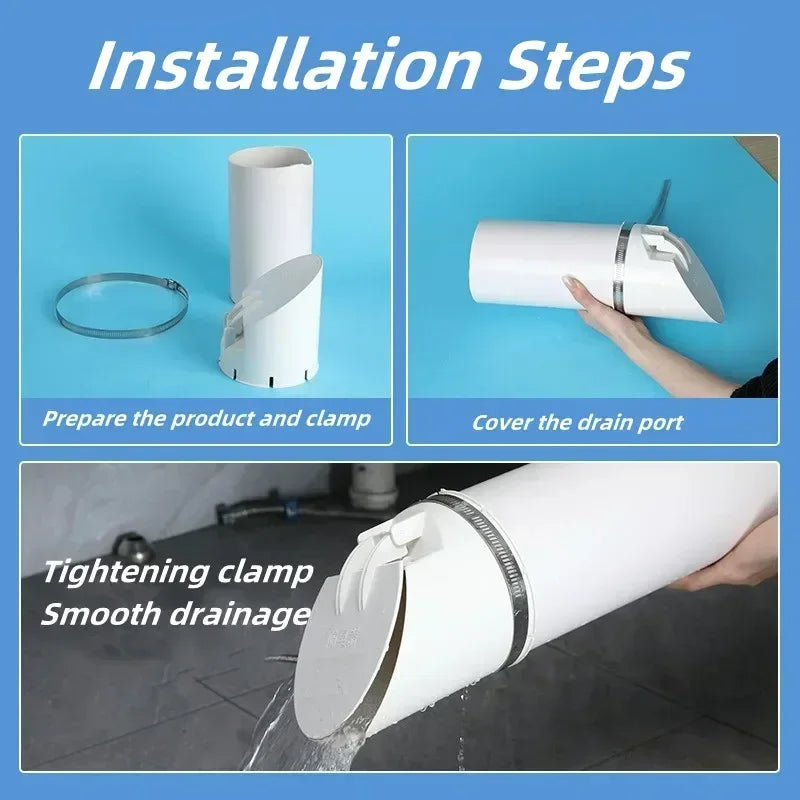 50-160mm Drainage Pipe Floor Drains Anti Backflow Anti Odor Insect-proof Rain Pipe Cover Cap Plug Outdoor Drainage Sewer Device Oasis Select
