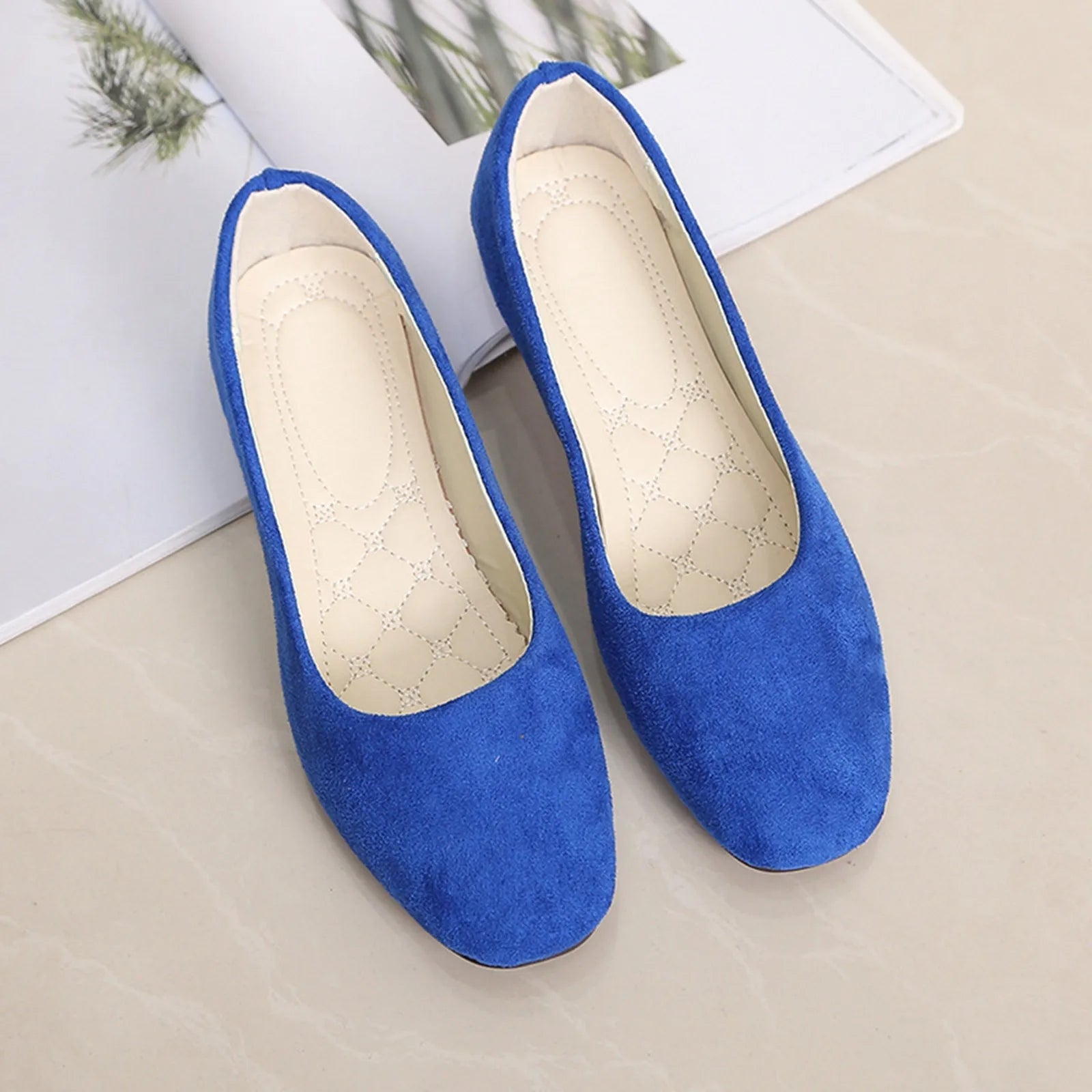 Woman Flats Casual Round Toe Cute Flats Flock Mocasines Ballerina Church Flats Female Suede Elegant Soft Sole Mom Shoes Oasis Select
