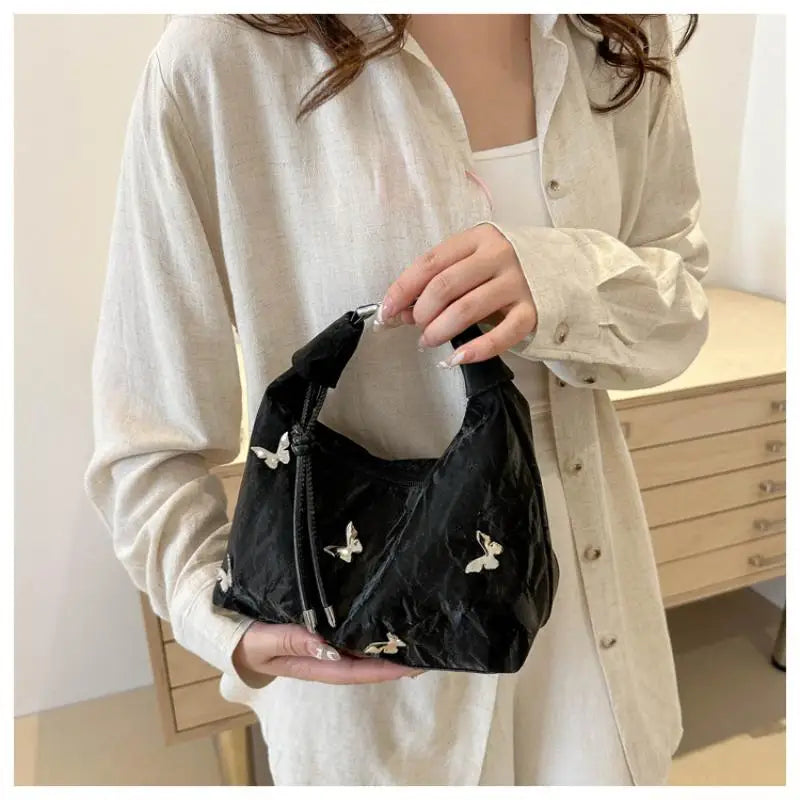 Butterfly Decor Women Shoulder Bag Adjustable Strap Lightweight Daily Hobo Crossbody Bag Versatile For Work Travel Shopping Use Oasis Select