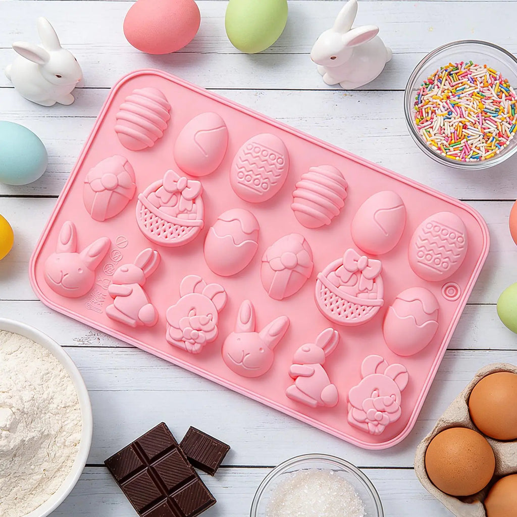 Easter silicone Molds Easter egg rabbit shaped baking mold chocolate candy mold Baking Tool Easter themed party decoration Oasis Select